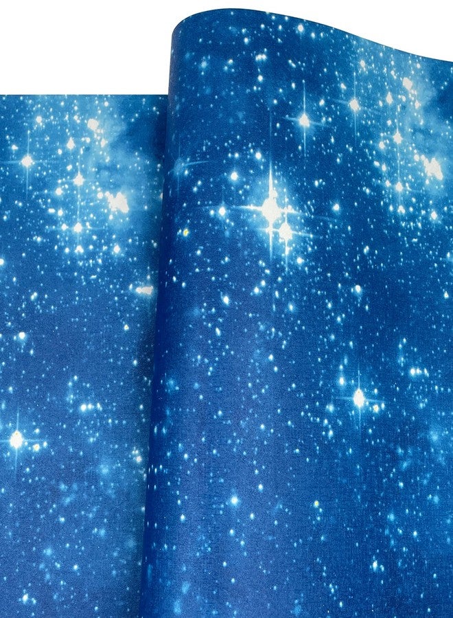 Yifasy 9.8 ft Long Stars Shelf Drawer Liner Self-Adhesive Furniture Countertop Lining Vinyl Paper Sheet Waterproof Wallpaper Roll (Blue Starry Sky, S-118.1x17.7 Inch) - Image 1